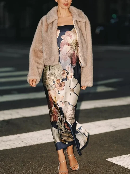 Anthropologie Rae Faux Fur Crop Jacket by Maeve - Picture 3 of 9